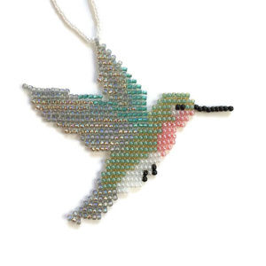 Handmade Pastel Green Hummingbird Ornament